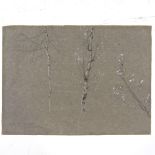 Adrian Stokes, charcoal/white on brown paper, silver birches, signed, 10.5" x 14.5", unframed Very