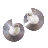 A pair of Poul Erik Pedersen Danish sterling silver ear cuffs, plain spiral form, diameter 41.9mm,
