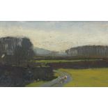 A K Howard, oil on board, landscape Dartmoor, signed, 8" x 21", framed Good original condition