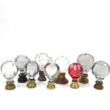 A group of 9 large Victorian glass finials, largest height 19cm (9)