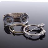 Various silver jewellery, including an Ernst-Assens Viking Revival torque bangle, Swedish thistle