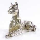 A modern silver Great Dane dog, stamped 999 silver, length 21cm