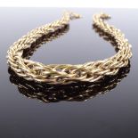 WITHDRAWN A large 9ct gold graduated rope twist necklace, necklace length 43cm, Very good overall