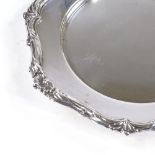 An Elizabeth II silver butter dish, cast floral rim, no glass liner, by James Dixon & Sons Ltd,