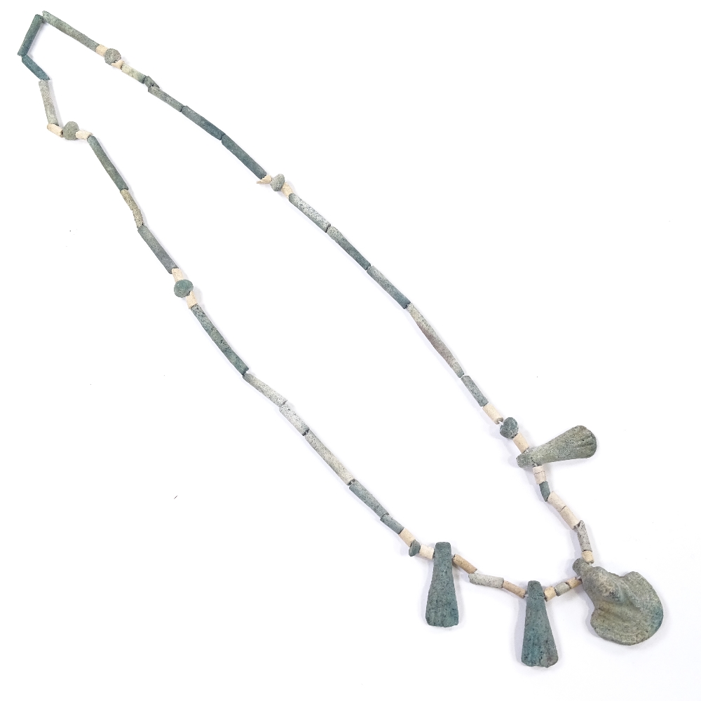 An Ancient Egyptian faience bead necklace - Image 2 of 3
