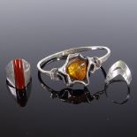 Various Scandinavian modernist sterling silver jewellery, including a Niels Erik From Danish