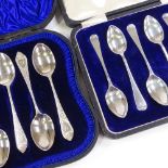 2 cased sets of 6 silver teaspoons, 3.8oz total All in very good original condition, no damage or