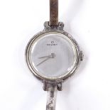 GOLANA - a lady's Vintage sterling silver mechanical bangle wristwatch, ref. 6006, brushed