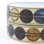 A Troika Pottery fruit bowl, painted geometric decoration, signed under base, diameter 16.5cm,