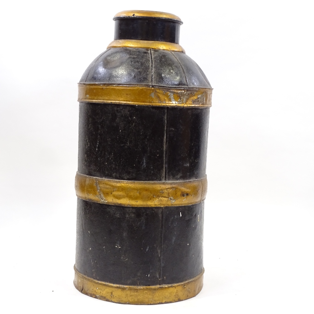 A large 19th century painted and gilded metal Tea shop advertising canister, inscribed Taylor's - Image 3 of 4