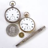 A 9ct gold pocket watch, a replica 1646 Oliver Cromwell gold Broad coin, a replica 1658 crown,