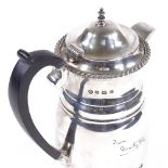 ROYAL INTEREST - an Edwardian silver coffee pot, with signed inscription from Dorothy Haig who was