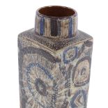 A Royal Copenhagen square-section vase with abstract design, height 22cm Perfect condition