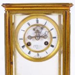 A late 19th century gilt-brass cased 4-glass Regulator mantel clock, by J W Benson Old Bond Street