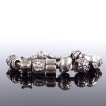 A Pandora silver charm bracelet, 12 charms, bracelet length 18cm, 56g Very good original