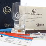 A Moser 1976 Montreal Olympic Games commemorative glass, limited edition no. 404/1976, height