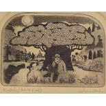 Graham Clarke (born 1941), etching, Rustic, Artist's Proof, pencil signed, plate size 3.5" x 5",