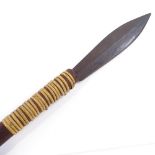 A Borneo sumpit hardwood dyak blowpipe/spear, length 196cm