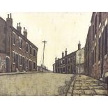 Stuart Walton, oil on board, back street Hunslet, signed with artist's label verso dated 1966, 24" x