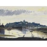 John Doyle, born 1928, aquatint/watercolour, view of Rye, signed in pencil, image 5" x 9.5",