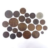 A collection of 17th - 19th century world copper coins