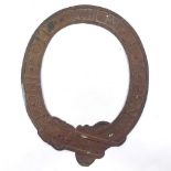 A 19th century relief cast bronze Royal crest frame, height 59cm