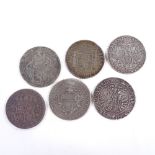 6 European silver 17th and 18th century high denomination coins