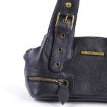 JIMMY CHOO - a small black leather shoulder bag, brass hardware, length 26cm Very good overall