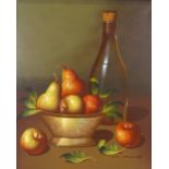 Violette De Mazia (1899 - 1988), oil on canvas, still life, 24" x 19", framed Very good condition