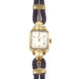ROLEX - a lady's 18ct gold Precision mechanical wristwatch, champagne dial with gilt Arabic and