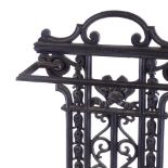 A Victorian Coalbrookdale cast-iron stick stand, width 44cm