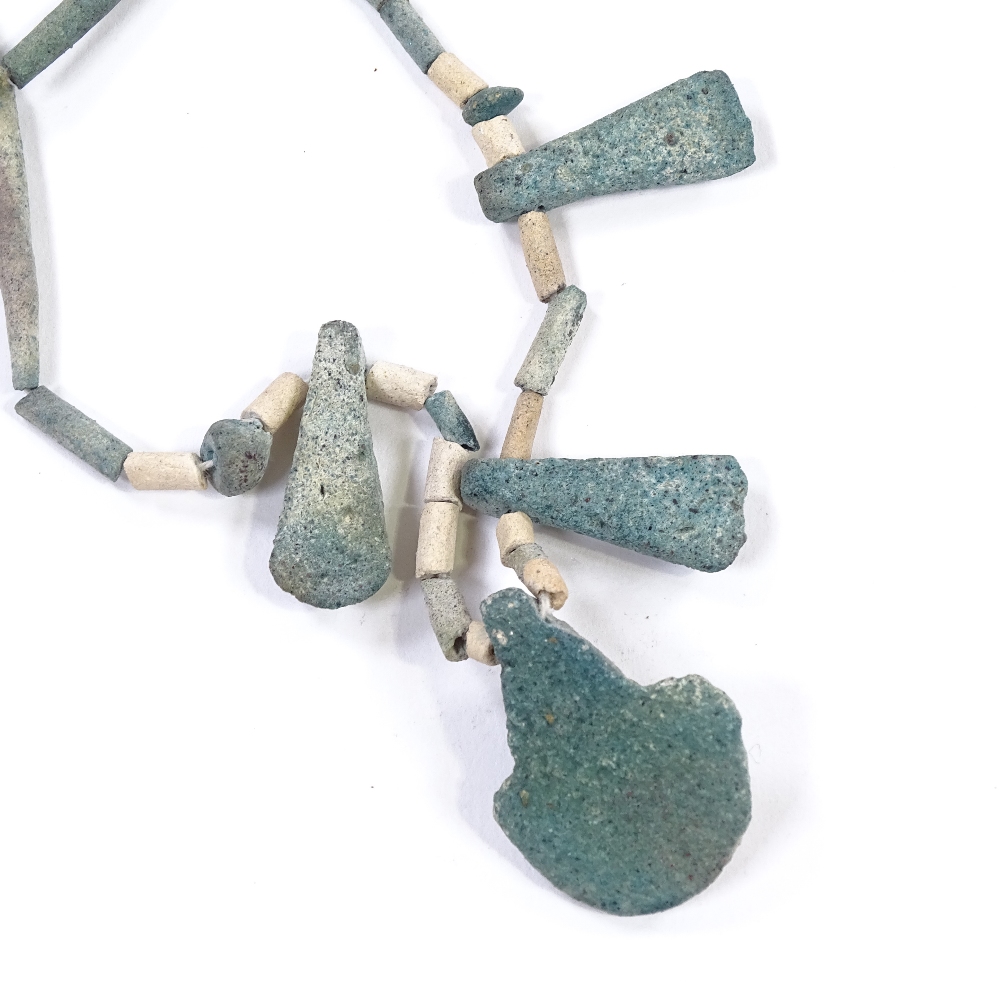 An Ancient Egyptian faience bead necklace - Image 3 of 3