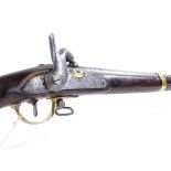 A Russian musket, model 1833-44, from the Tula Arsenal, barrel 41.5", cal 0.72", Russian Imperial