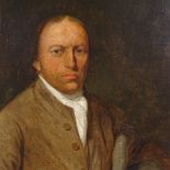 Early 19th century oil on canvas, portrait of a man, unsigned, 31" x 25", unframed Re-lined and