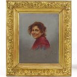 Italian School, late 19th/early 20th century oil on canvas, portrait of a girl, indistinctly signed,