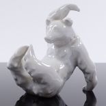 A KPM white glaze porcelain grizzly bear, height 10cm Perfect condition