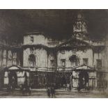 William Walcot, etching, Horseguards Parade, signed in pencil, image 19" x 22.5", framed Slight