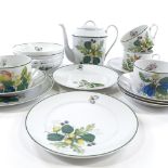 A Limoges porcelain Acorn pattern breakfast set for 4 people