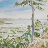 Brian Seaton, watercolour, Port of Spain, Trinidad, signed and dated 1957, 15" x 20", framed