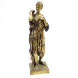 19th century gilt-bronze standing Classical figure, unsigned, height 42cm