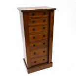 A Victorian walnut Wellington chest of drawers, width 48cm