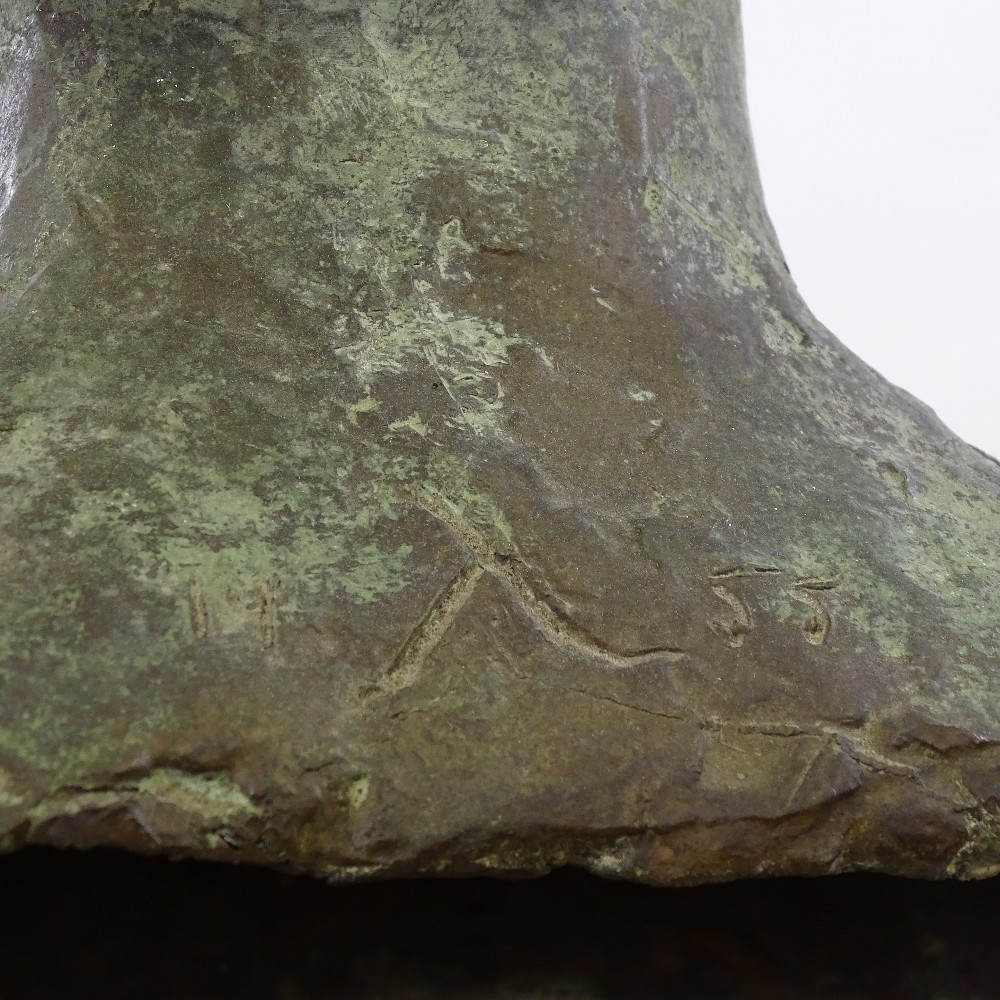 A verdigris patinated bronze bust of Dorothy Dickson (1893 - 1995), signed with a Greek Lambda - Image 3 of 3