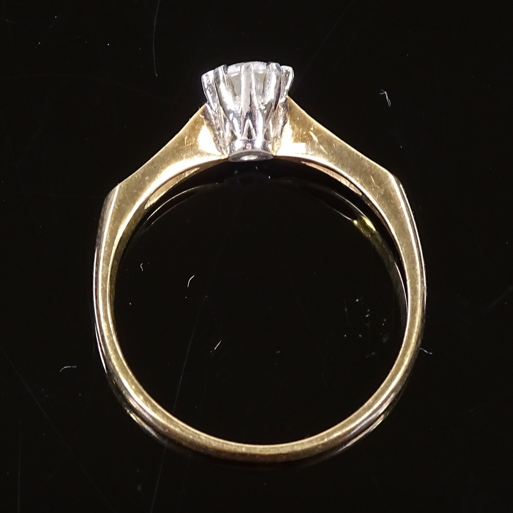 A 9ct gold 0.2ct solitaire diamond ring, pierced shoulders, maker's marks LW, hallmarks Birmingham - Image 3 of 4