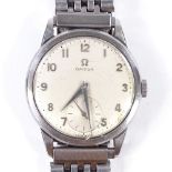 OMEGA - a stainless steel mechanical wristwatch, ref. 13332, circa 1950s, silvered dial with