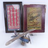 A Vintage Flip-O-Hoy Thrilling Air Race board game, framed display of British Aviation since 1910,