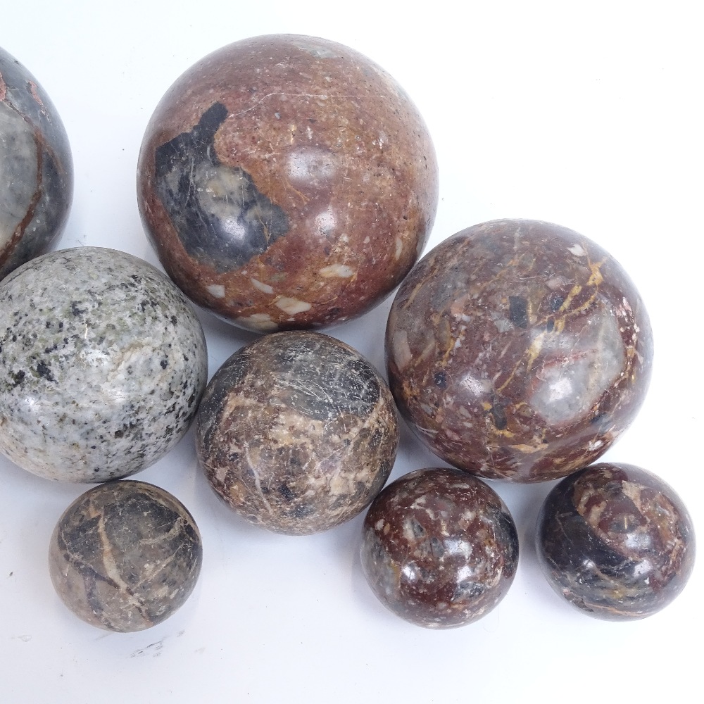 Various carved and polished hardstone orbs, including jasper, largest diameter 13cm - Image 3 of 3