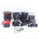 Various cameras and binoculars, including Yashica, Telstar, etc