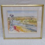 Daphne Alexander, watercolour, the Loire, signed, 15" x 19", framed