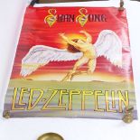 A 1986 Led Zeppelin Swan Song poster, length 91cm