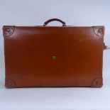 A Vintage Robinson & Co leather-covered suitcase, length 61cm